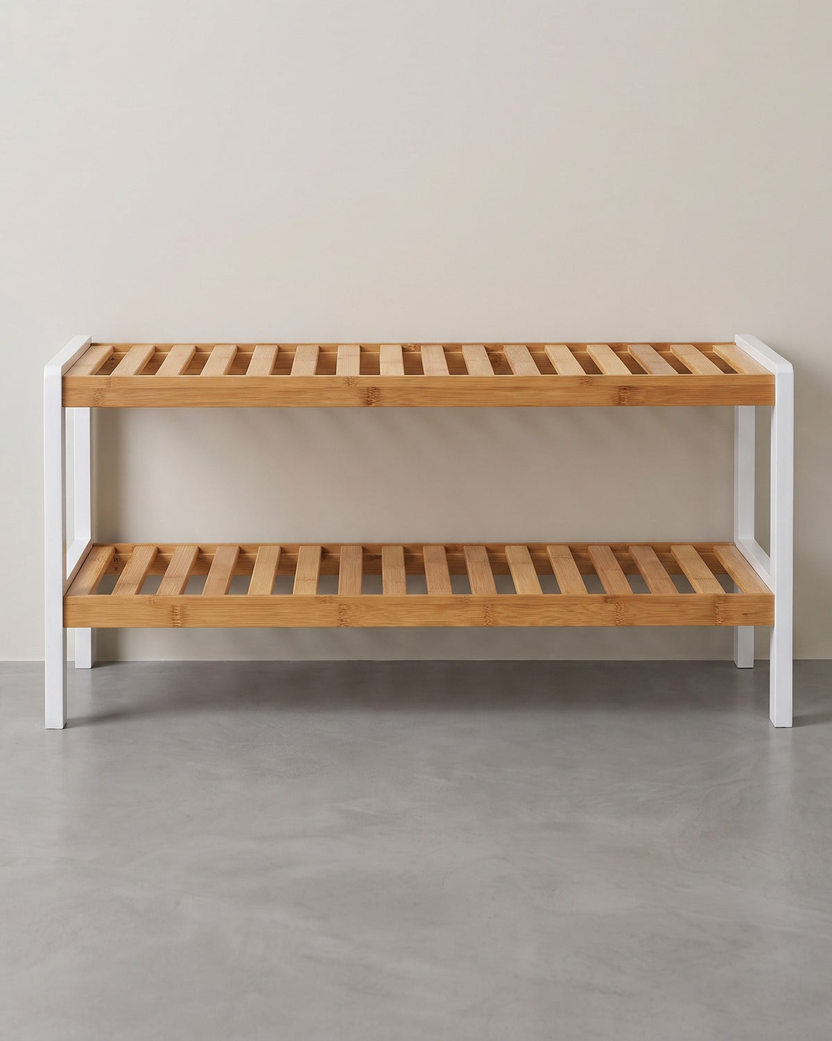Schoenenrek van Bamboe – 2 Etages – Compact en Licht – 70 x 26 x 33 cm