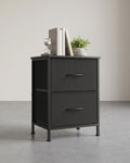 Bedkast – Commode met 4 stoffen lades – MDF en staal – 30 x 39,6 x 52,2 cm