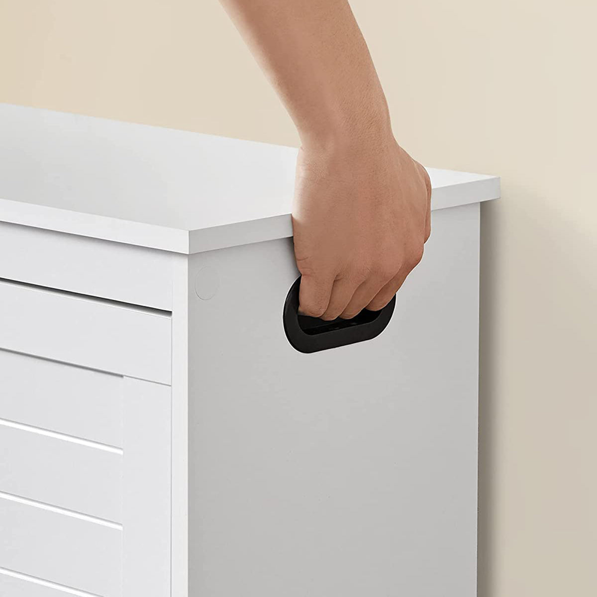 Schoenenbank met Klep – Kantelbaar Schoenenvak en Zitting – Tot 100 kg – Wit – 80 cm