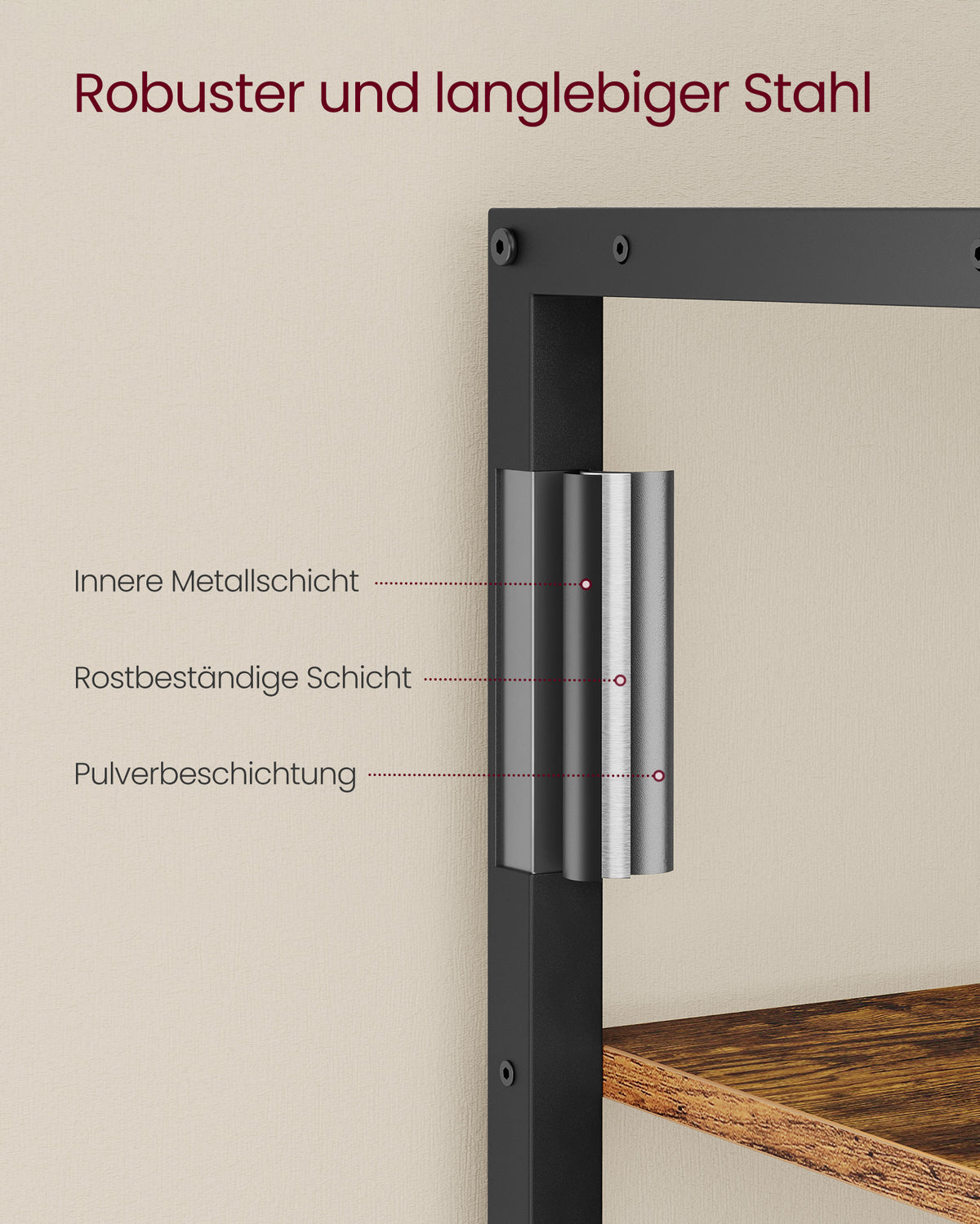 Brede Industriële Boekenkast – Open Vakken in Verschillende Hoogtes – Stalen Frame – 100 x 30 x 170 cm