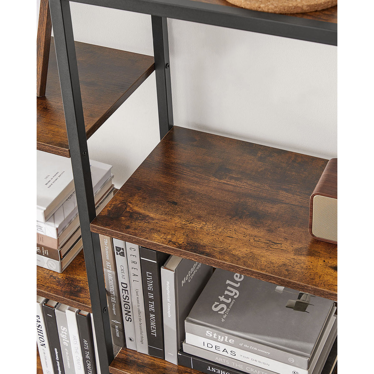 Brede Industriële Boekenkast – Open Vakken in Verschillende Hoogtes – Stalen Frame – 100 x 30 x 170 cm