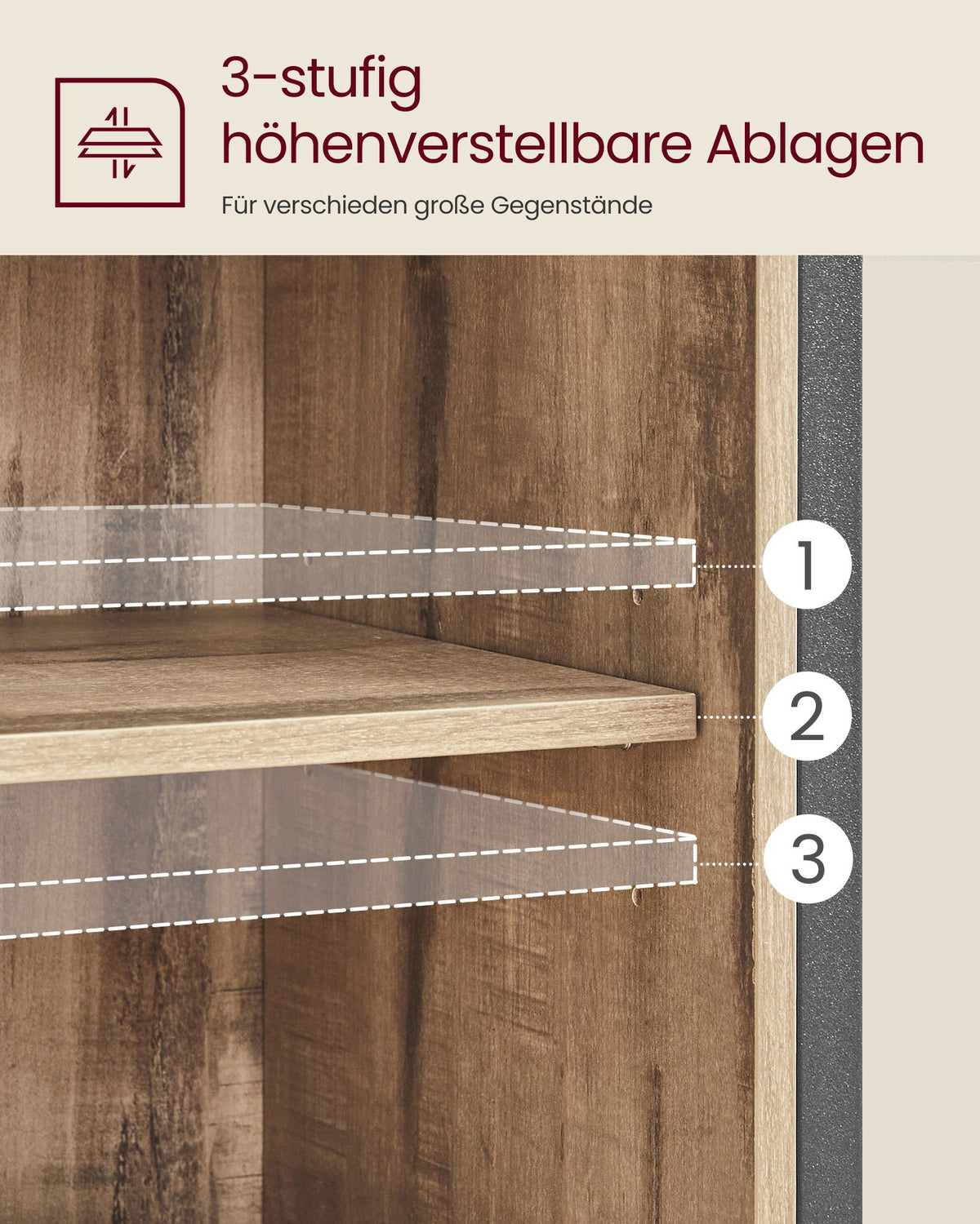 Keukenkast met Schuifdeur – Landelijke Stijl – Open Vak en Binnenplank – 70 x 30 x 80 cm