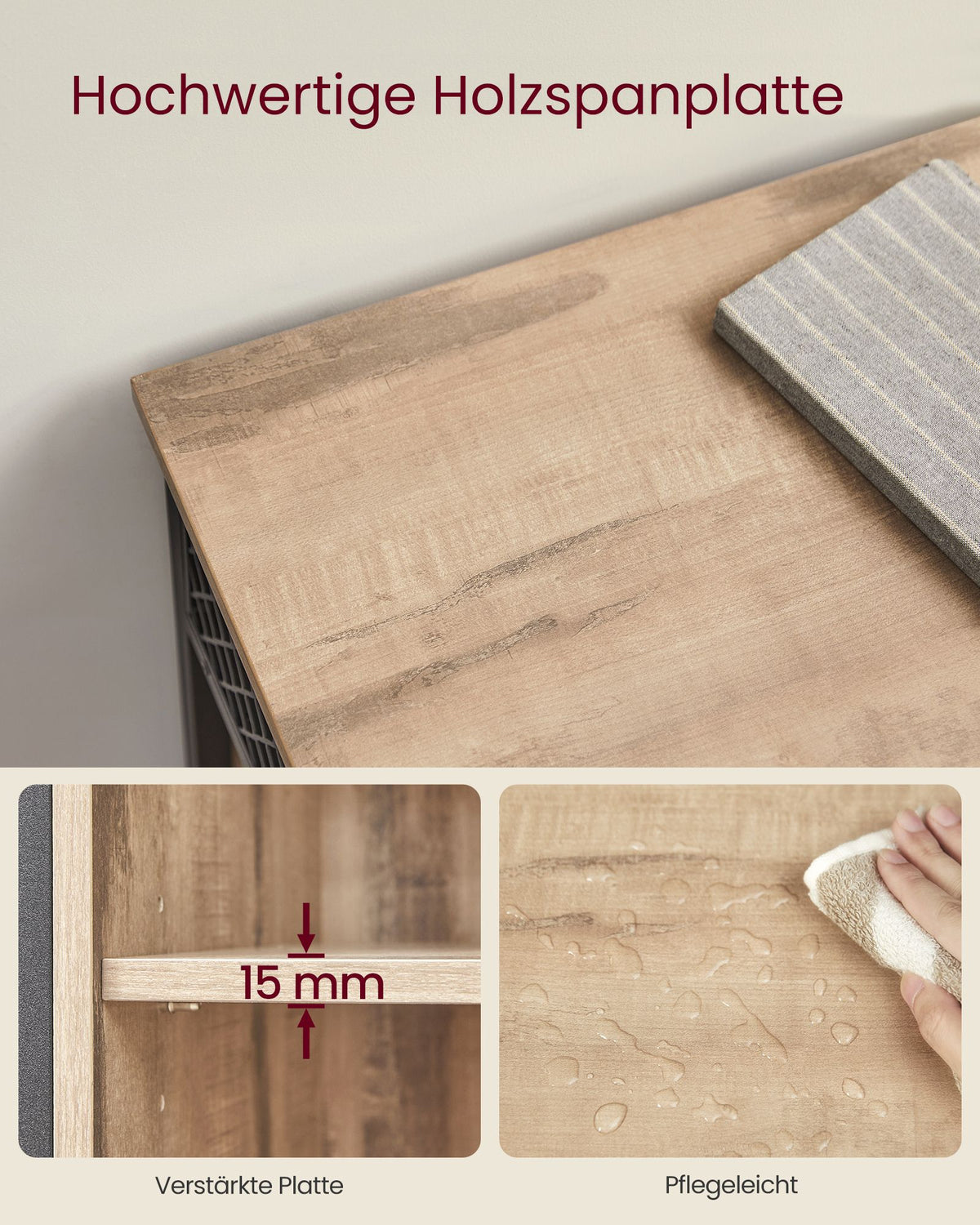Keukenkast met Schuifdeur – Landelijke Stijl – Open Vak en Binnenplank – 70 x 30 x 80 cm