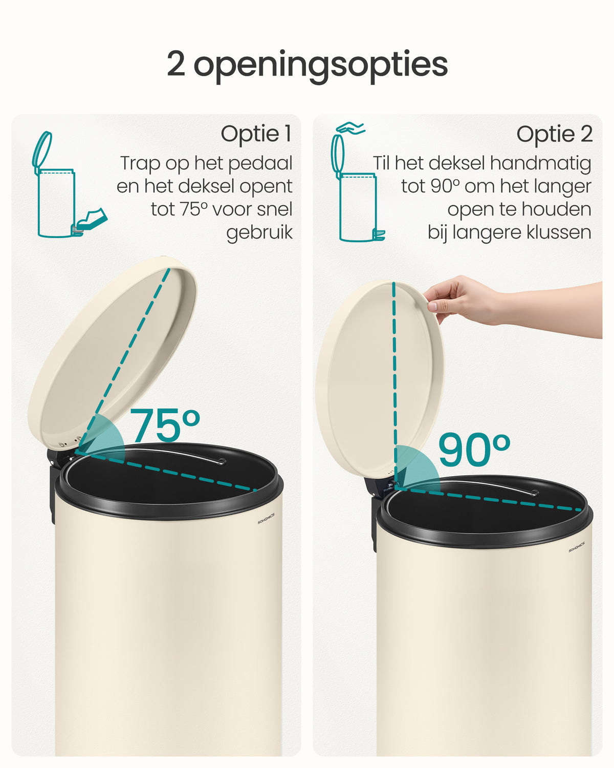 Pedaalemmer 30 Liter - Met Uitneembare Binnenemmer - Geruisloze Sluiting