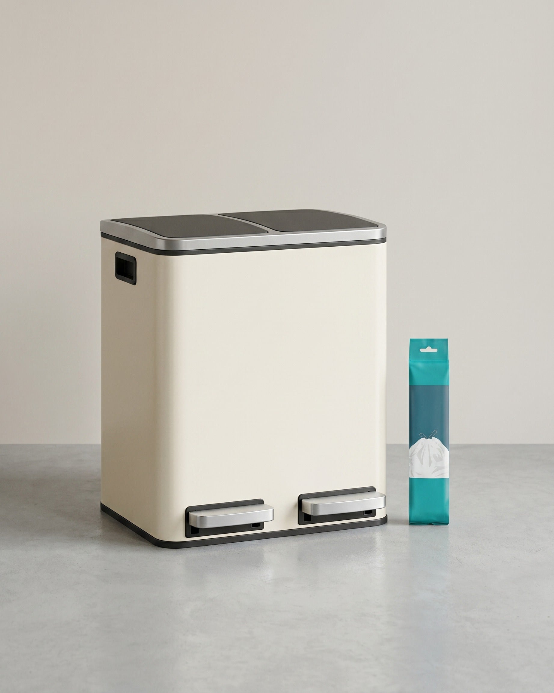 Dubbele Pedaalemmer 2 x 15 L – Afvalscheiding met Softclose – RVS Prullenbak met Binnenemmers