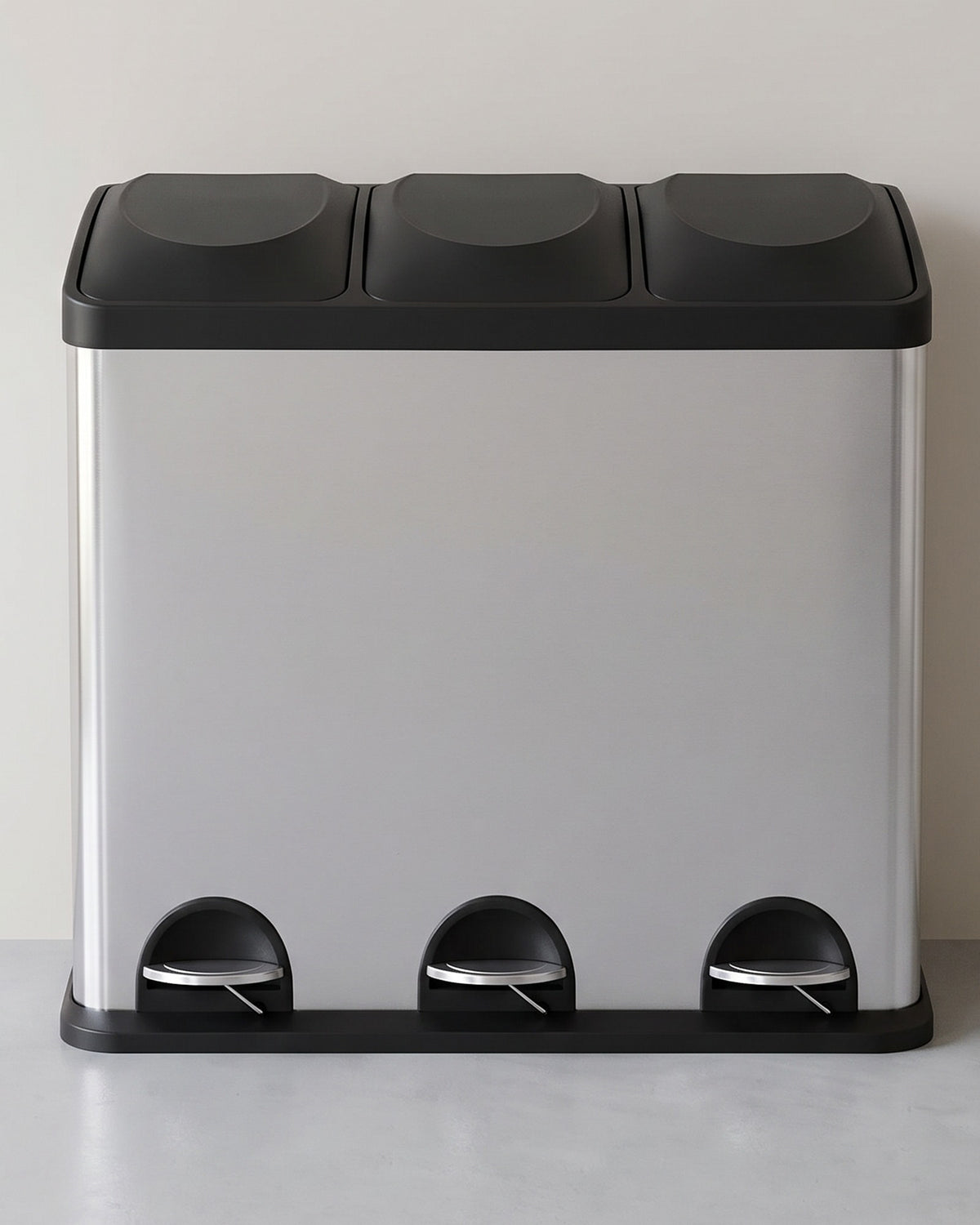 Afvalscheider met 3 Vakken – Pedaalemmer 54 Liter (3 x 18 L) – Uitneembare Binnenemmers – Voor Keuken