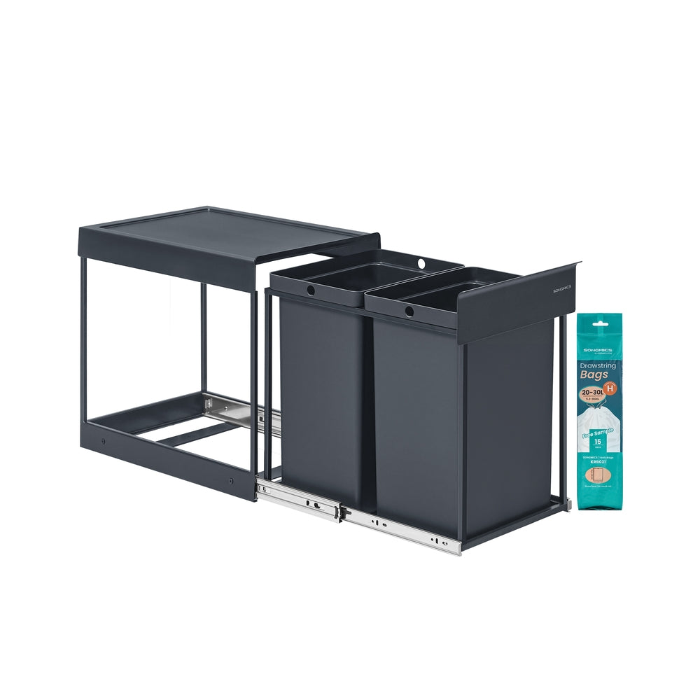 Inbouwprullenbak Grijs 2 x 20L