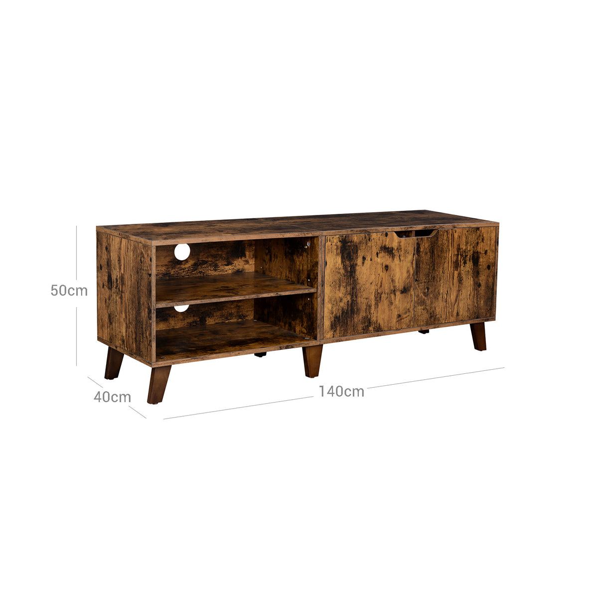TV-Meubel – 1 of 2 Deuren – 120 of 140 cm Breed – Scandinavisch – met Open Vak