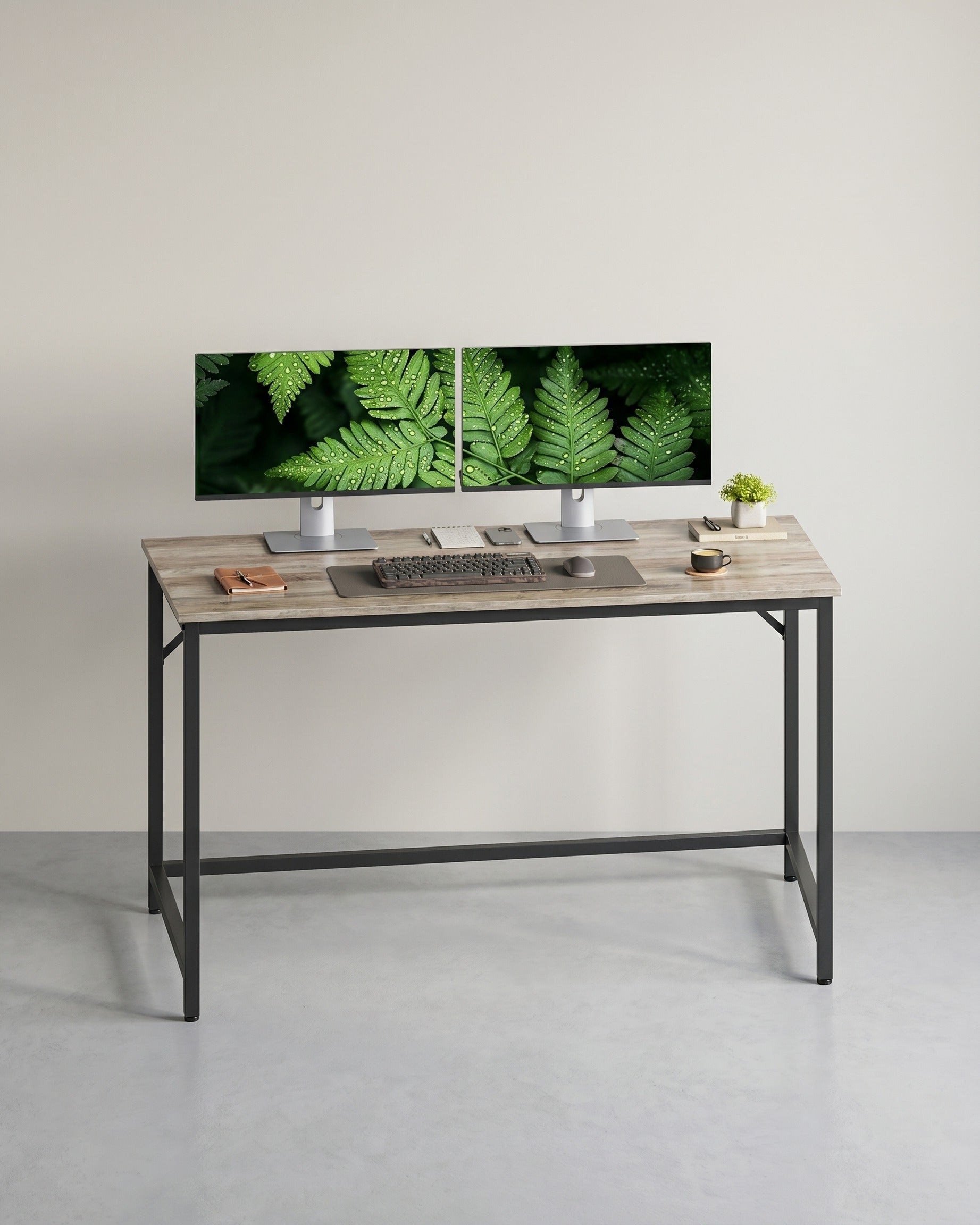 Bureau Industrieel – Houtlook met Zwart Stalen Frame – Computerbureau tot 50 kg