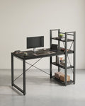 Bureau met Boekenplank 120 cm – Industrieel – Plank Links of Rechts – Computerbureau tot 100 kg voor Thuiskantoor