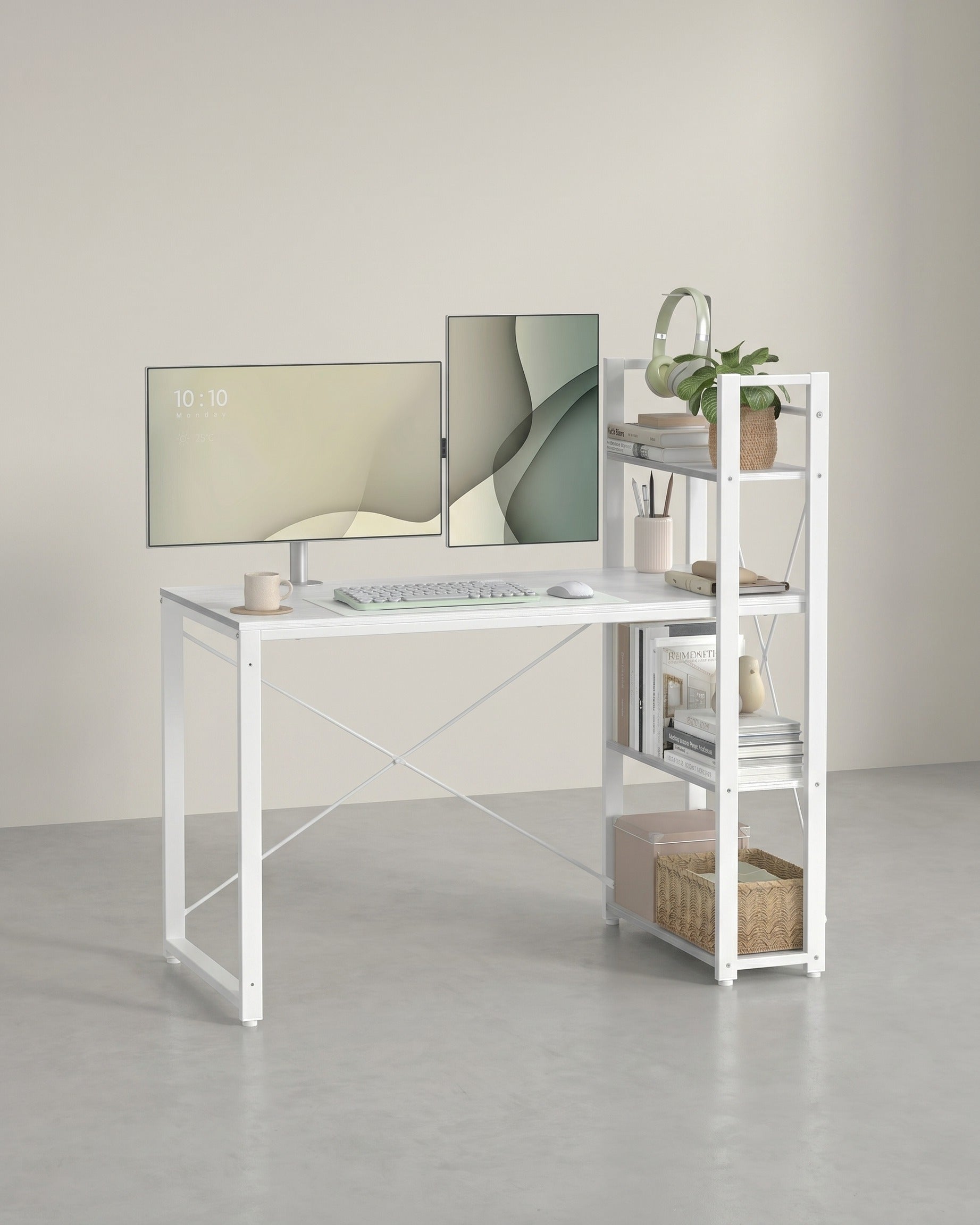 Bureau met Boekenplank 120 cm – Industrieel – Plank Links of Rechts – Computerbureau tot 100 kg voor Thuiskantoor