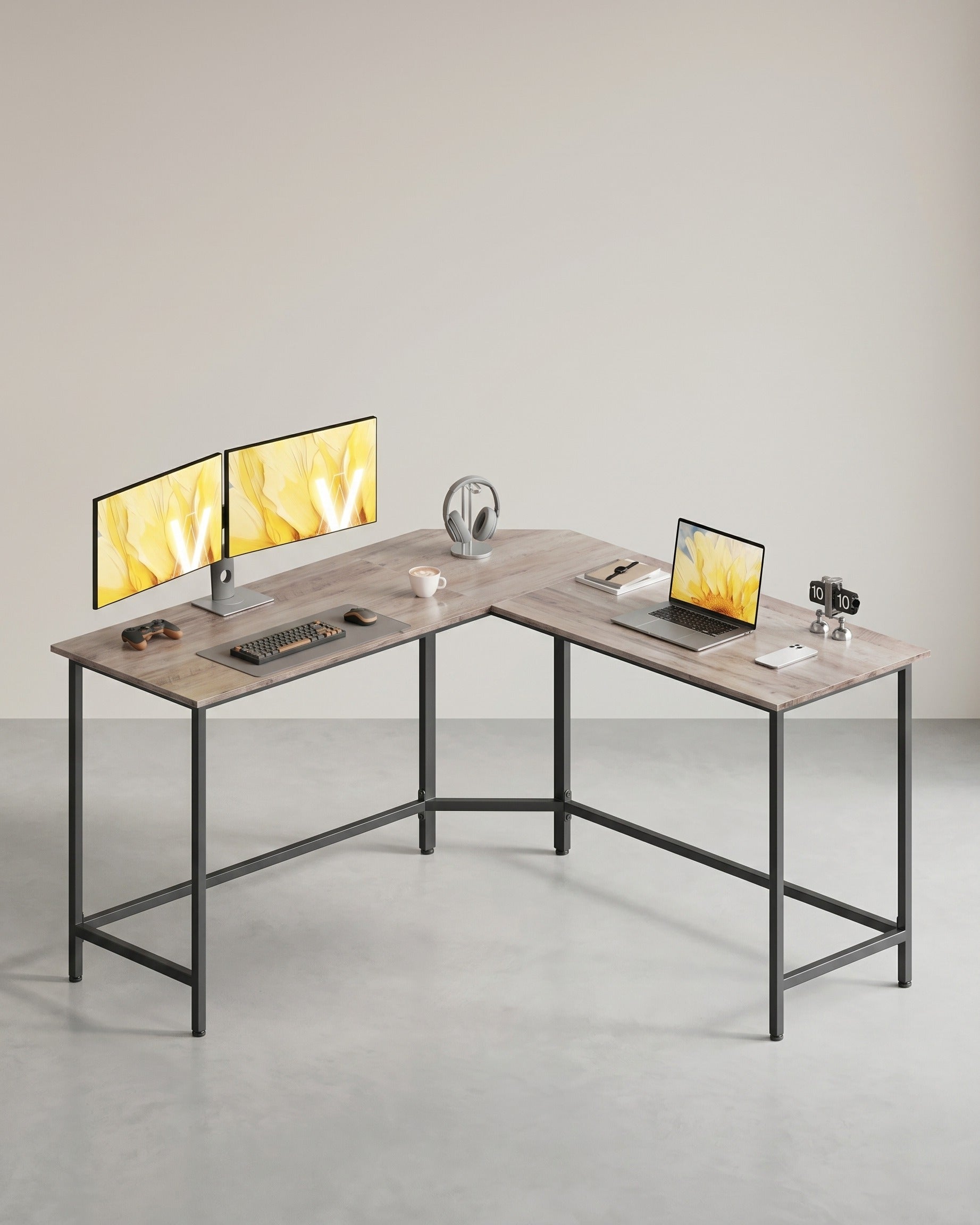 Hoekbureau L-Vormig 149 x 149 cm – Met Kabeldoorvoer – Ruimtebesparend – Tot 50 kg