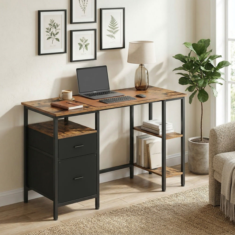 Bureau Vintage – Industrieel Design – Met Laden en Planken – Tot 50 kg