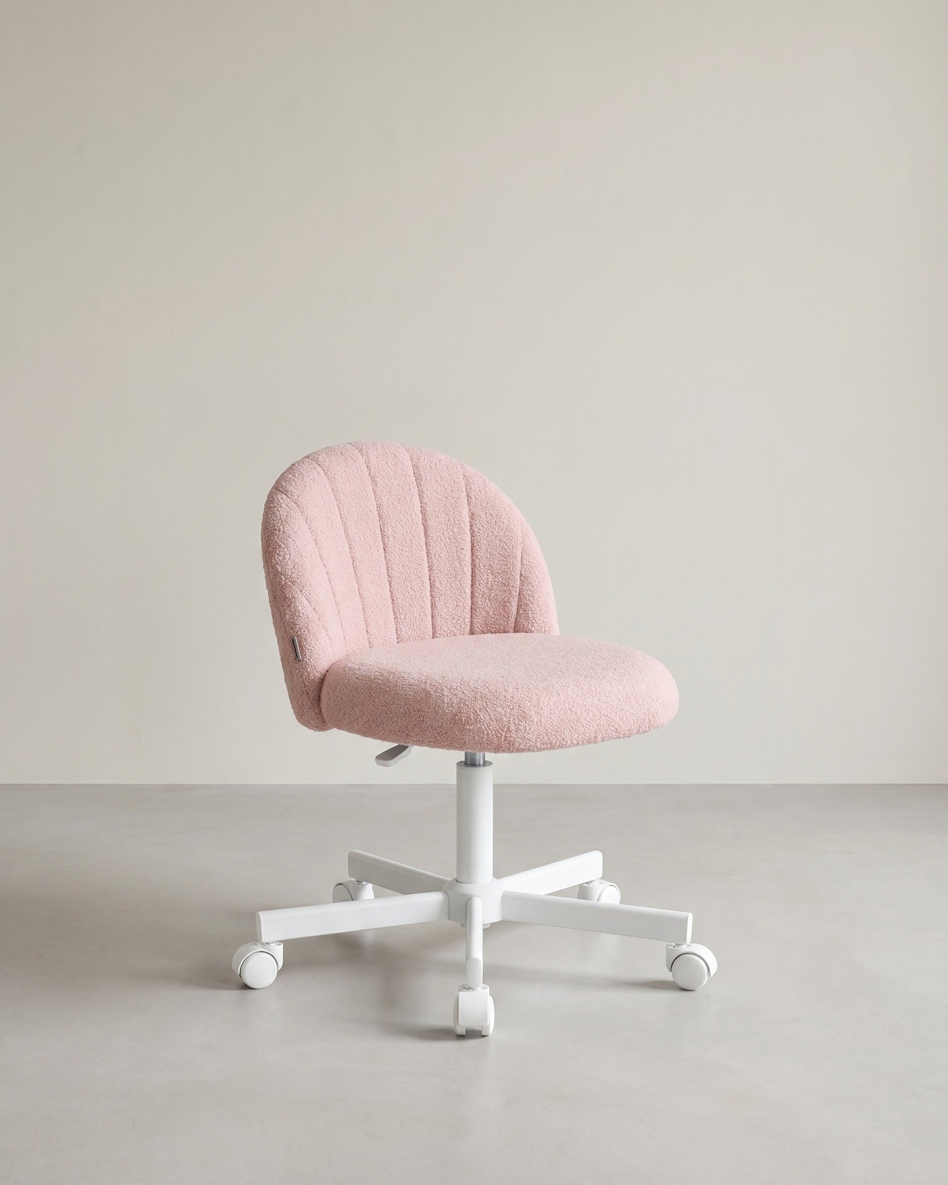 Bureaustoel Compact – Draaistoel met Fleece Bekleding – In Hoogte Verstelbaar – Ergonomische Rugleuning