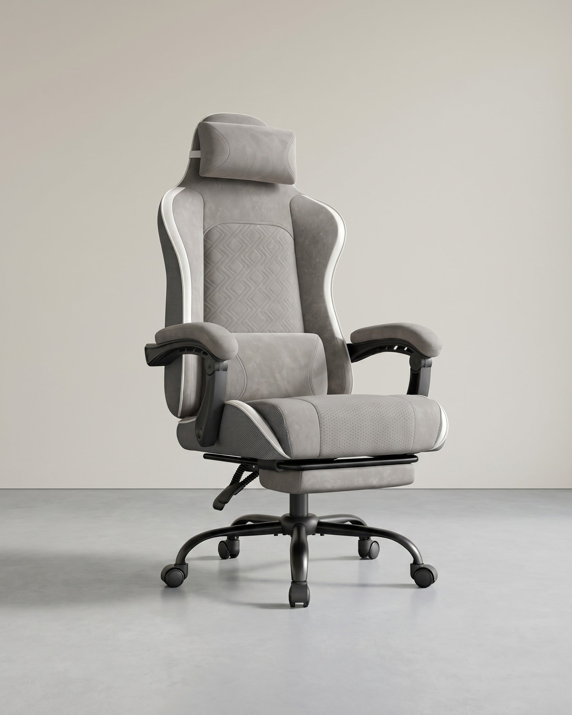 Gamestoel Ergonomisch – Met Voetsteun – Synchroonmechanisme – Volledig Verstelbaar