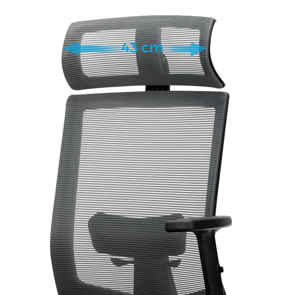 Ergonomische Bureaustoel met Netrug – Verstelbare Hoofd- en Lendensteun – Kantelbaar tot 120°