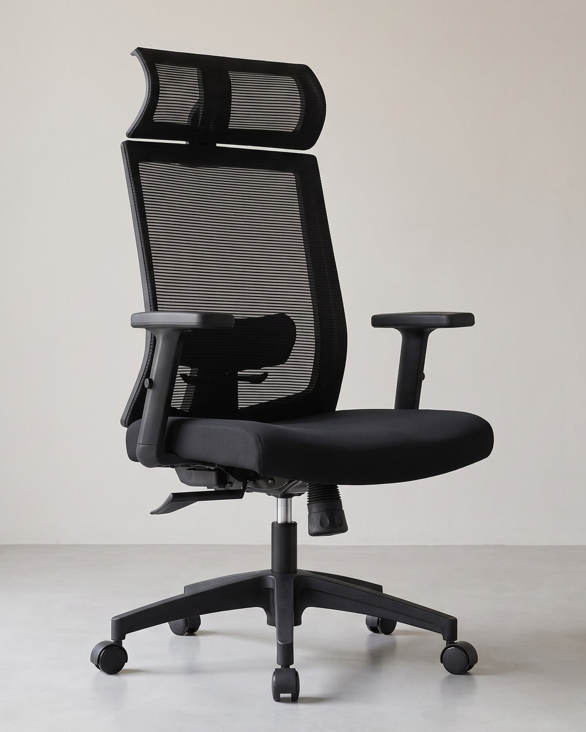 Ergonomische Bureaustoel met Netrug – Verstelbare Hoofd- en Lendensteun – Kantelbaar tot 120°