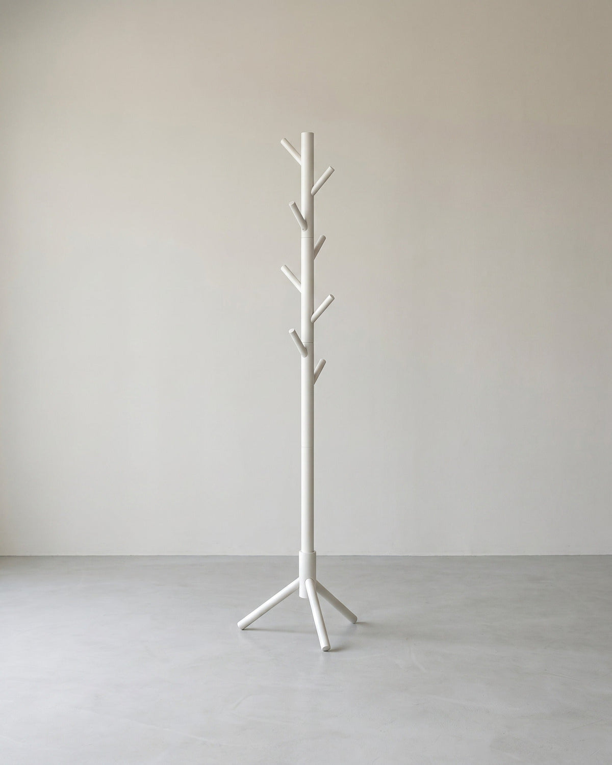 Kapstok van Massief Rubberhout – Vrijstaand – 8 Haken – Verstelbare Hoogte – 47 x 47 x 175 cm – Naturel