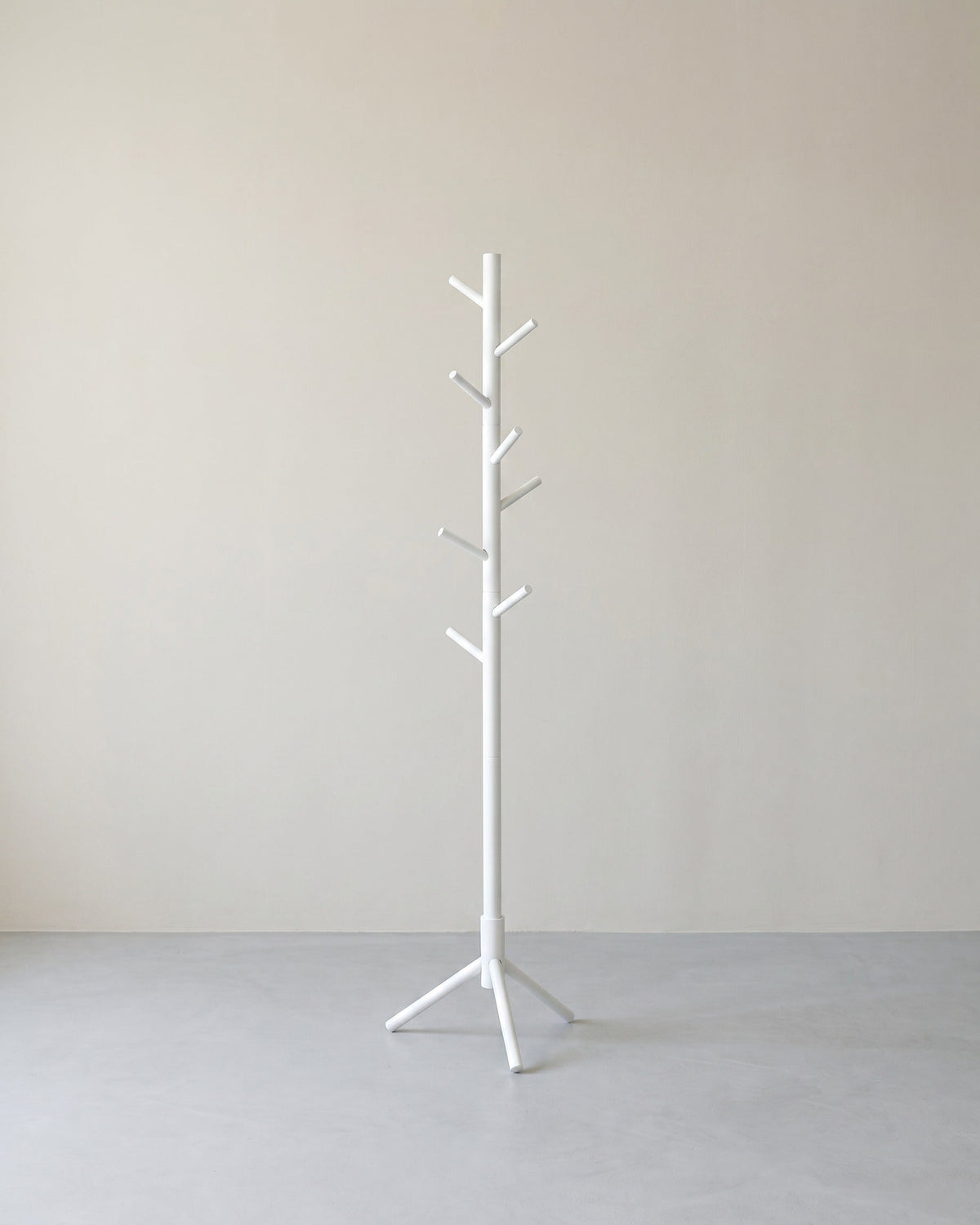 Kapstok van Massief Rubberhout – Vrijstaand – 8 Haken – Verstelbare Hoogte – 47 x 47 x 175 cm – Naturel