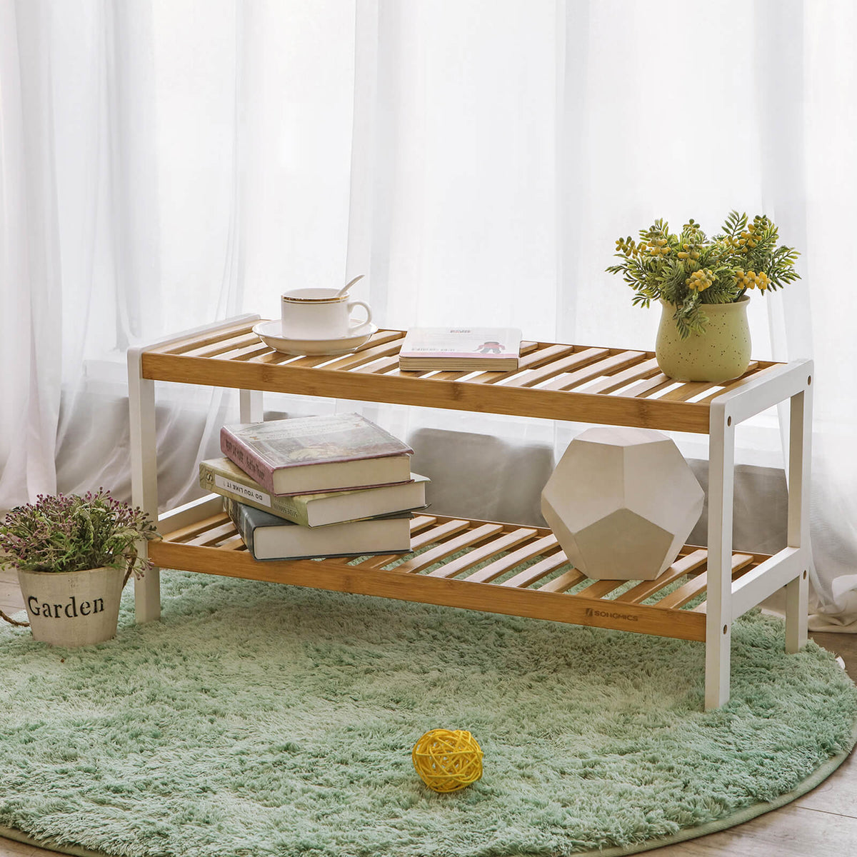Schoenenrek van Bamboe – 2 Etages – Compact en Licht – 70 x 26 x 33 cm