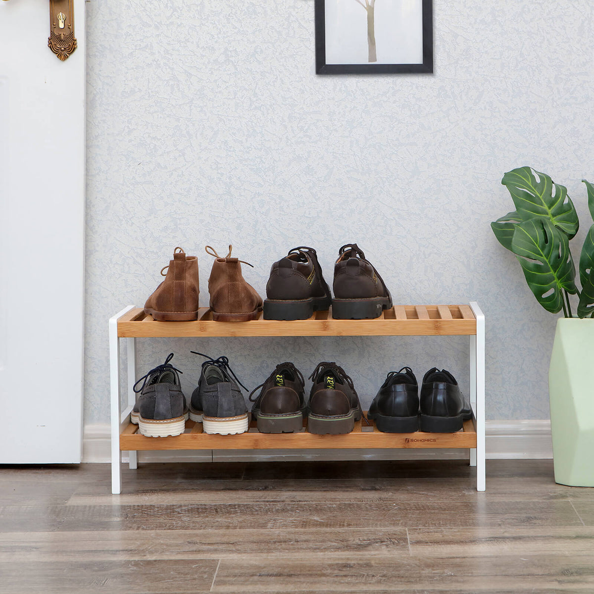 Schoenenrek van Bamboe – 2 Etages – Compact en Licht – 70 x 26 x 33 cm
