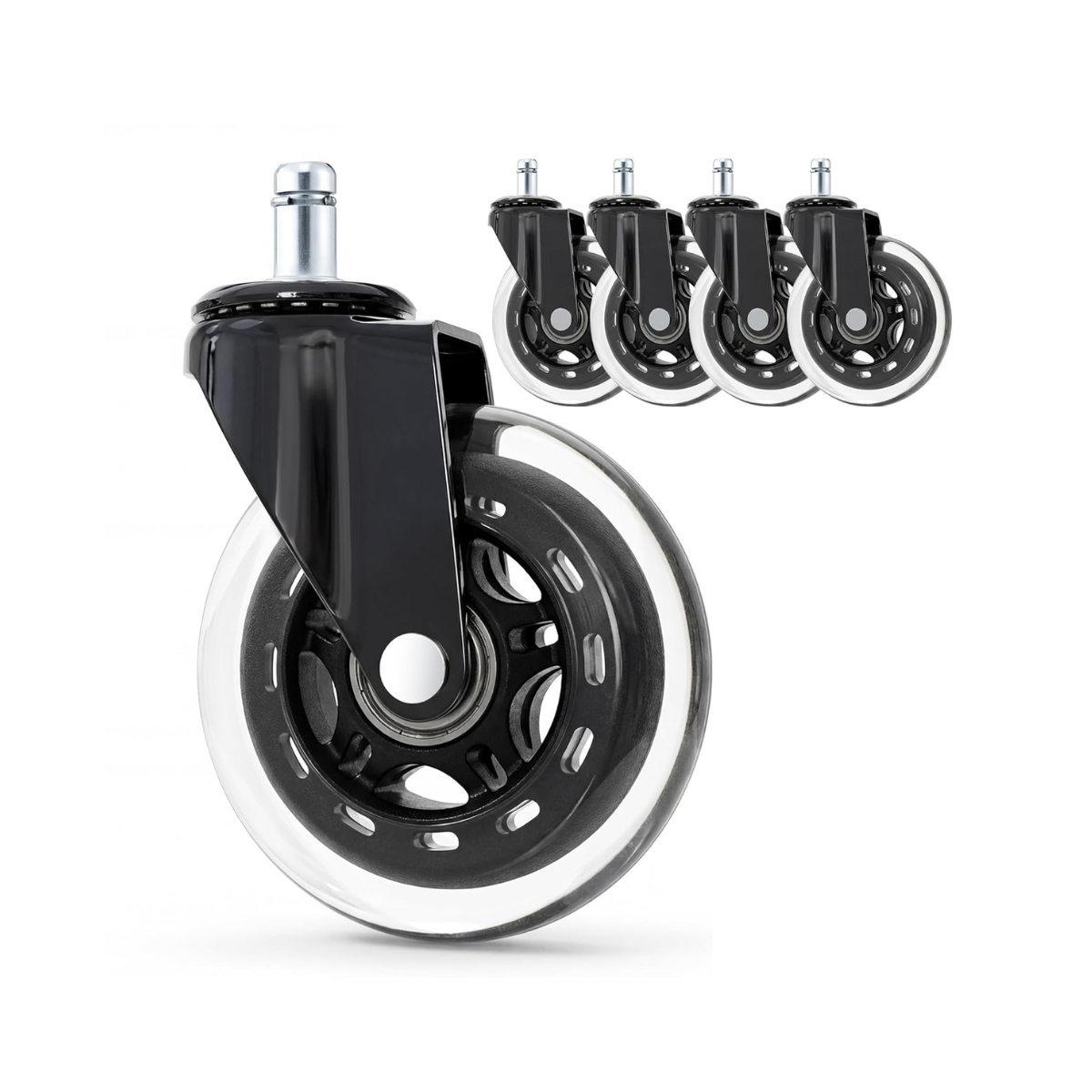 Bureaustoel Wielen Set – 5 Stuks – Universele Rubberen Wieltjes – Stil En Vloervriendelijk