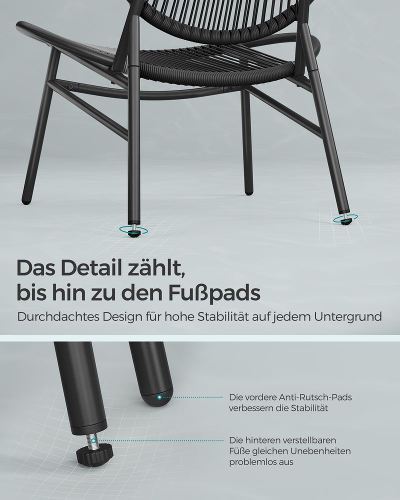 Balkonmeubelset - Set van 3 met tafel en 2 stoelen - Balkonset - Tuinset - De Vries Meubels