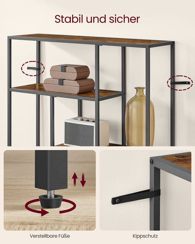 Compact vrijstaand boekenkast met 4 niveaus – modern en veelzijdig - De Vries Meubels