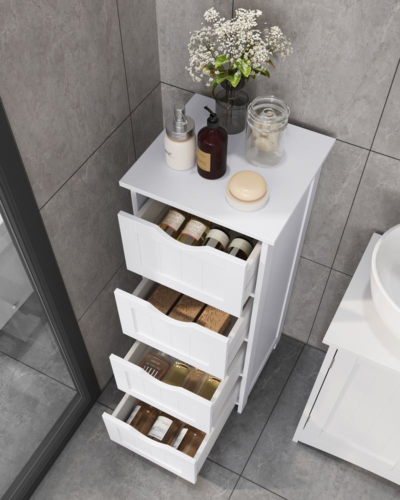 Compacte Badkamerkast met 4 Lades – Stijlvol & Praktisch - De Vries Meubels