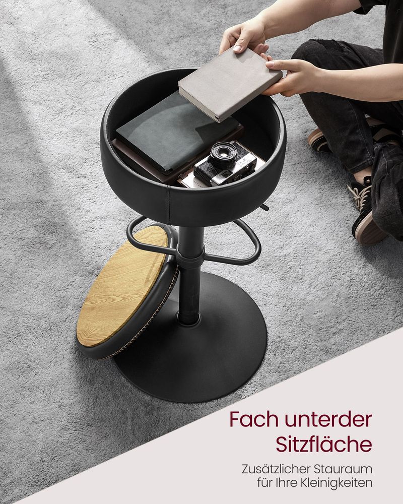 Draaibare Barstoel met Opbergruimte - Verstelbaar & Stijlvol - De Vries Meubels