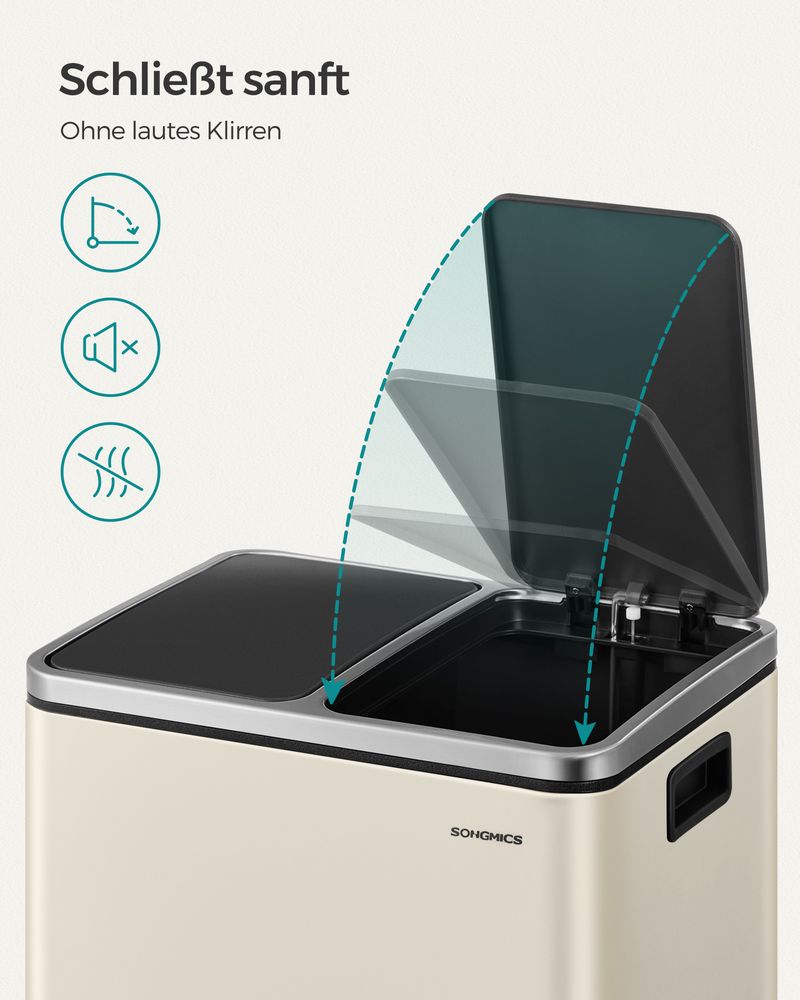 Dubbele Pedaalemmer met Voetpedalen - Prullenbak 30L - De Vries Meubels