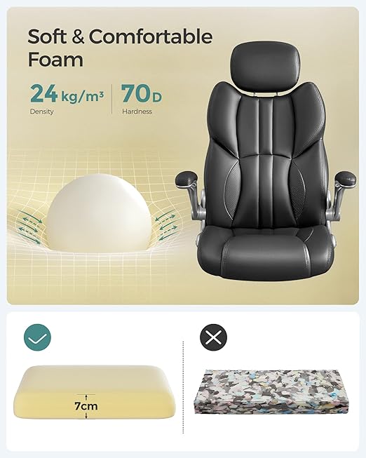 Ergonomische Directeur Stoel - Bureaustoel Leder - Belastbaar tot 150 kg - De Vries Meubels