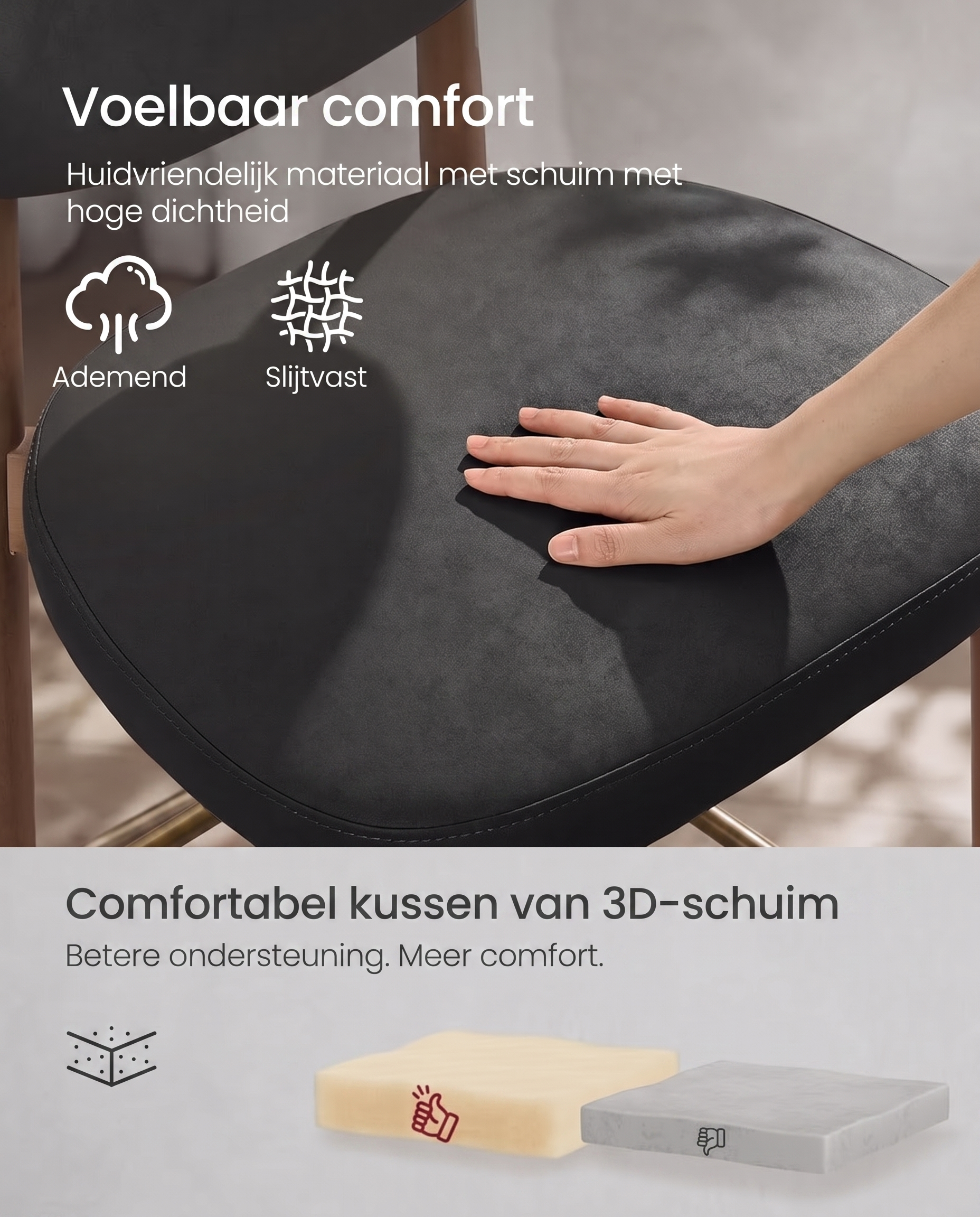 Voelbaar comfort: huidvriendelijk materiaal met schuim met hoge dichtheid