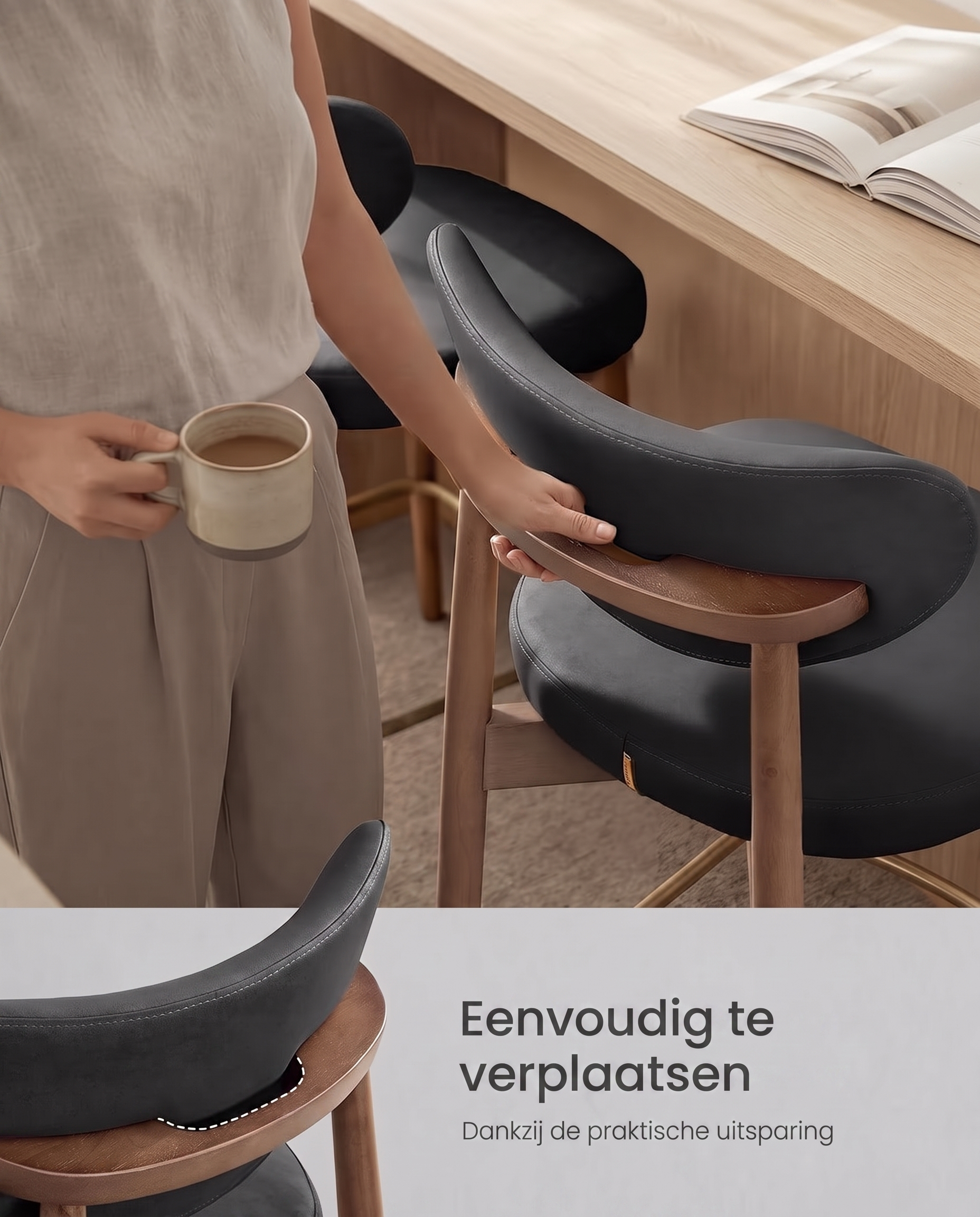 Eenvoudig te verplaatsen dankzij de praktische uitsparing