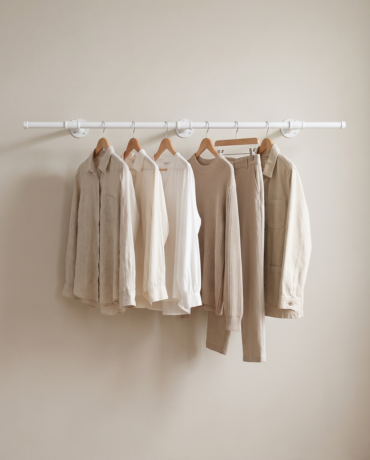 Kledingstang voor Wandmontage – Industrieel Kledingrek van Staal – Tot 68 kg – 170 cm