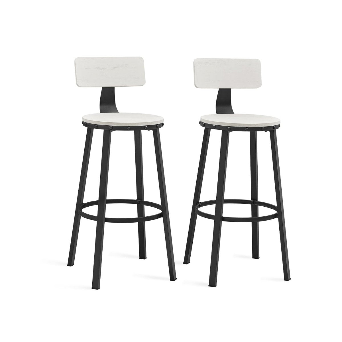 Industriële Barstoelen - Set van 2 - Vintage Houten Zitvlak - De Vries Meubels
