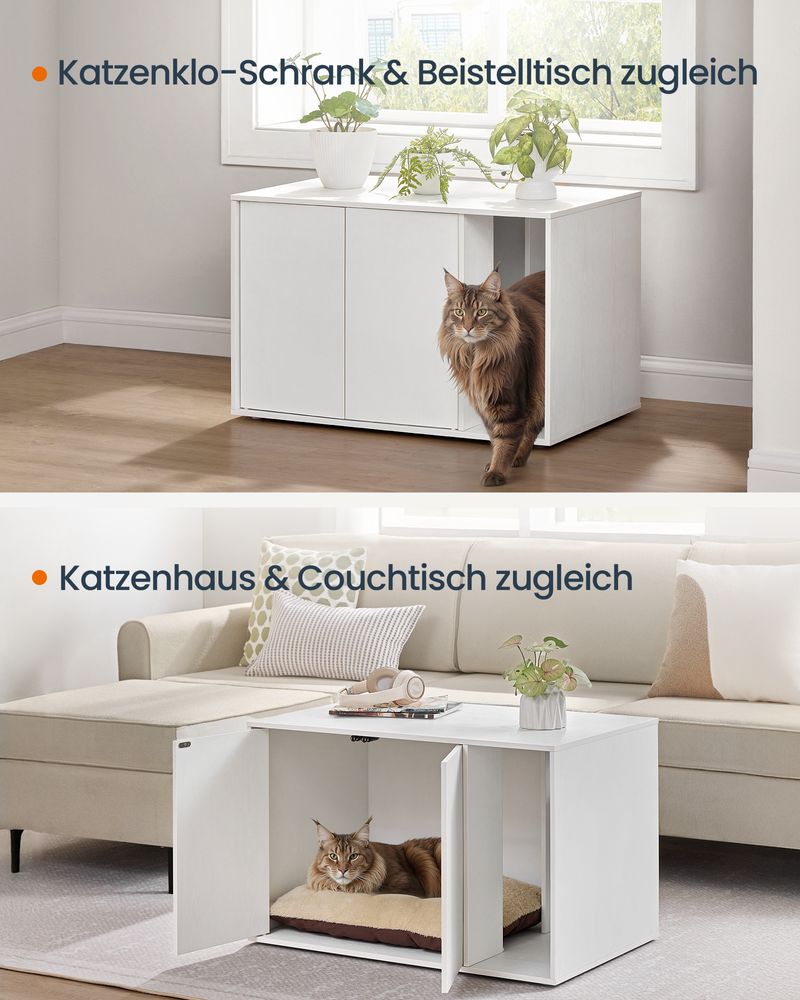 Kattenbak Kast met Push - to - Open Deuren - Kattenhuis - De Vries Meubels