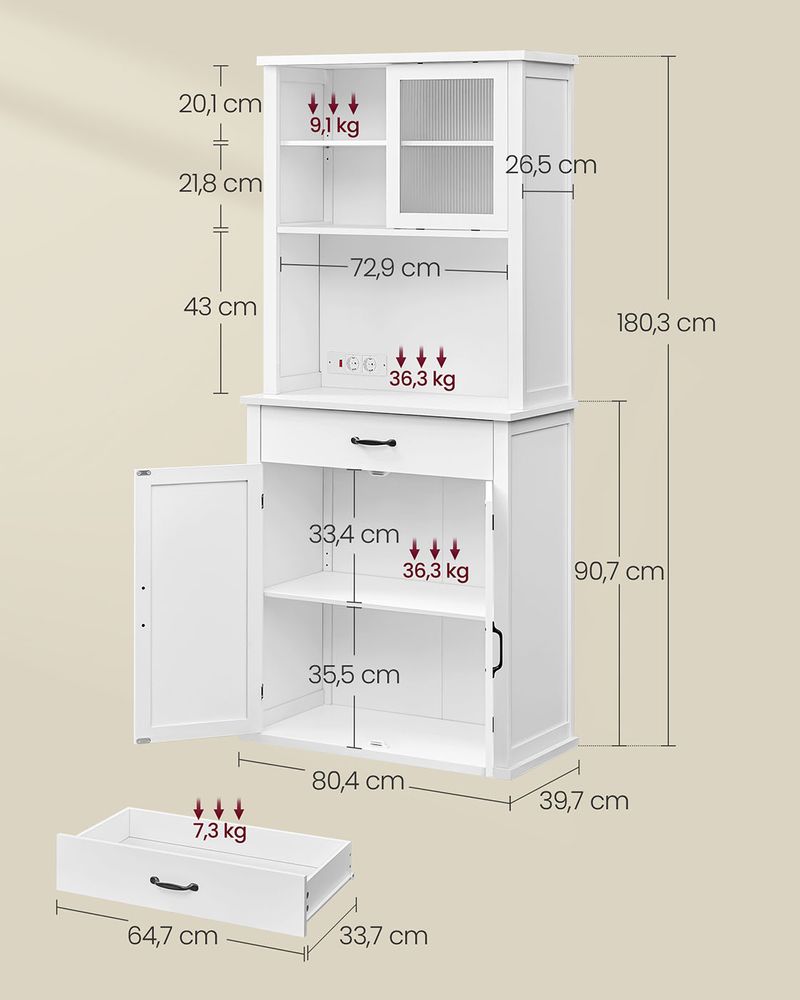 Keukenkast met Verlichting en Stopcontact - De Vries Meubels