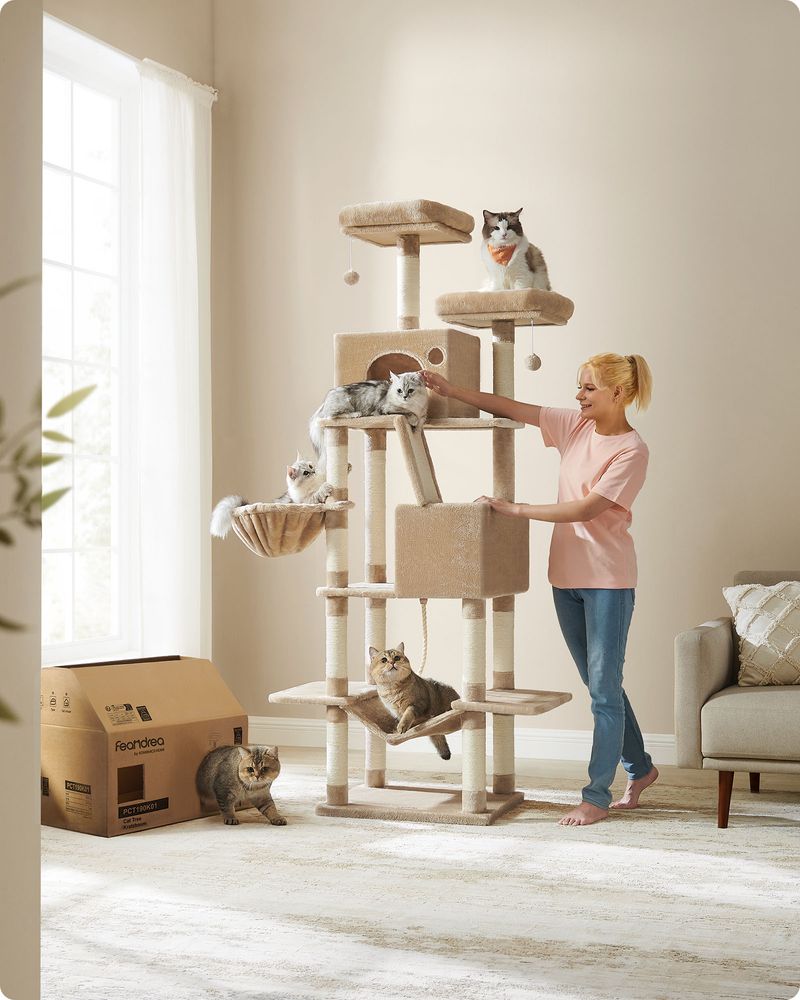 Krabpaal 206 cm - De Ultieme Speel - en Rustplek voor Jouw Kat - De Vries Meubels