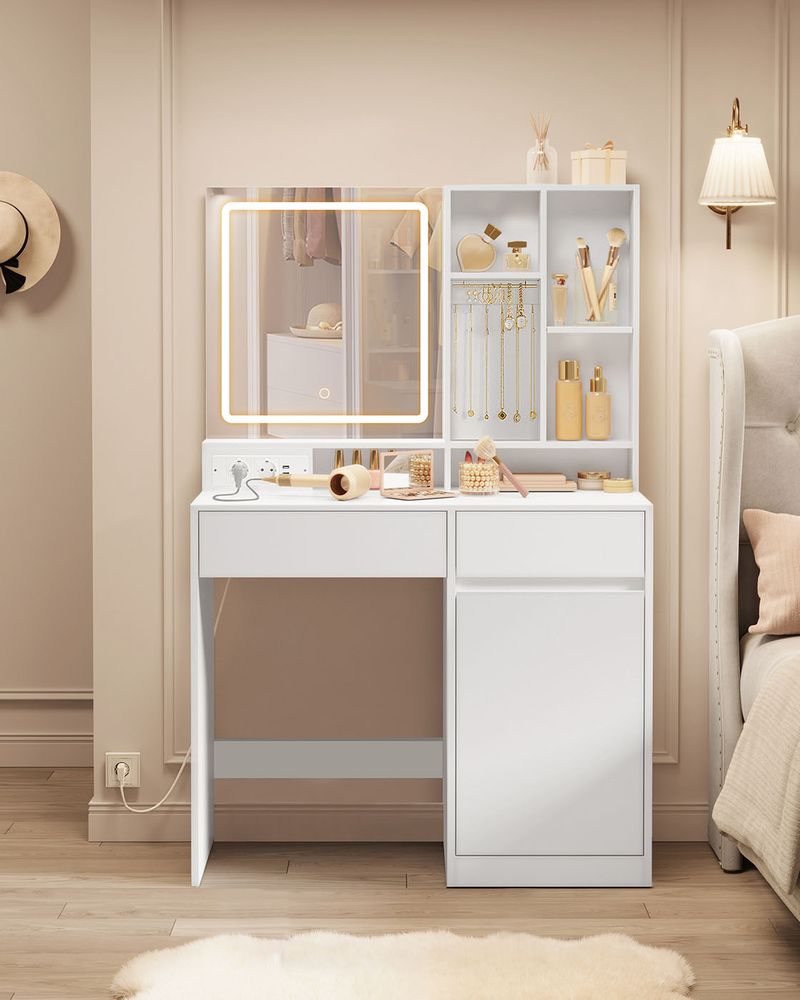 Moderne Kaptafel met Verlichting en Stopcontacten - USB - aansluiting - De Vries Meubels