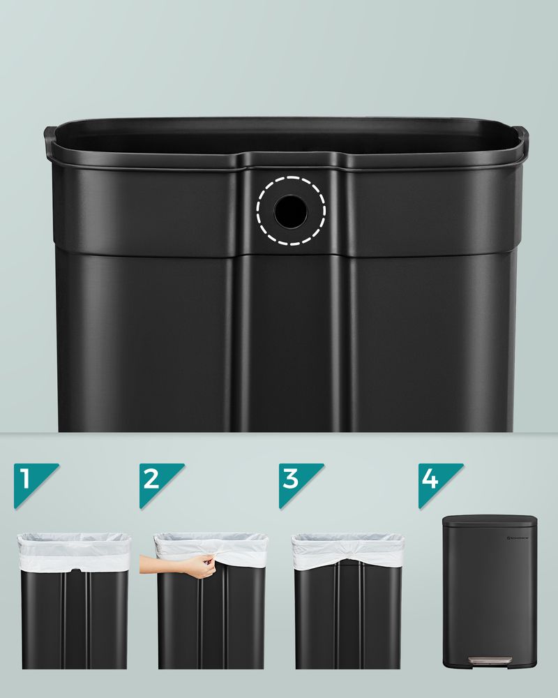 Moderne Pedaalemmer - 50 Liter - Prullenbak - De Vries Meubels