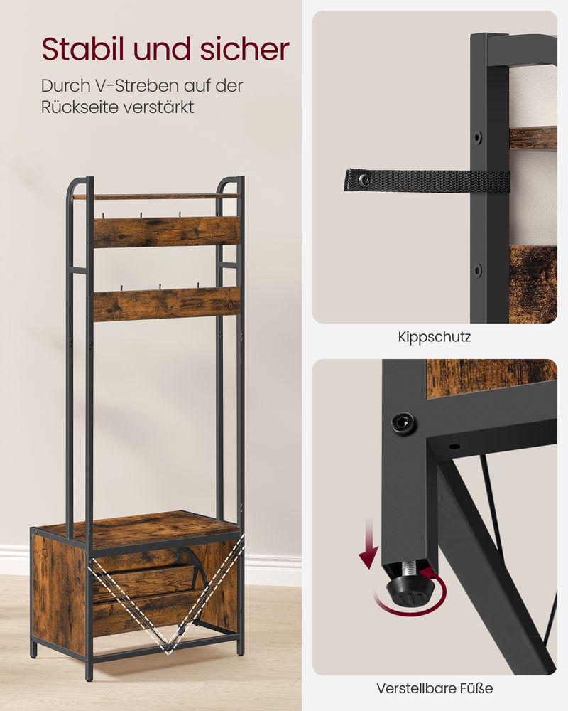 Multifunctionele halgarderobe met schoenenkast - Kapstok - De Vries Meubels