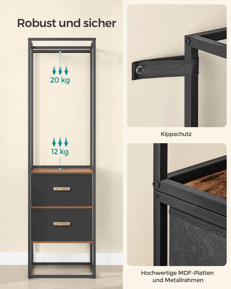 Open kledingkast met verstelbaar ontwerp - praktisch en robuust - De Vries Meubels