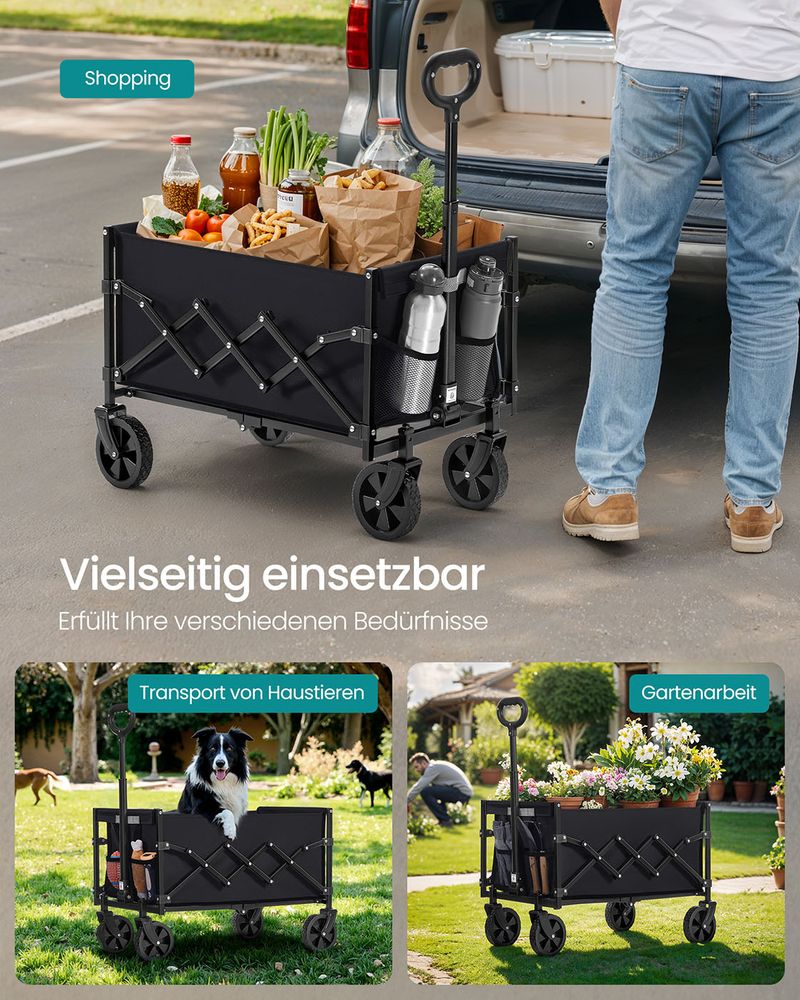 Opvouwbare Handkar - Bolderkar - Boodschappenkar - De Vries Meubels