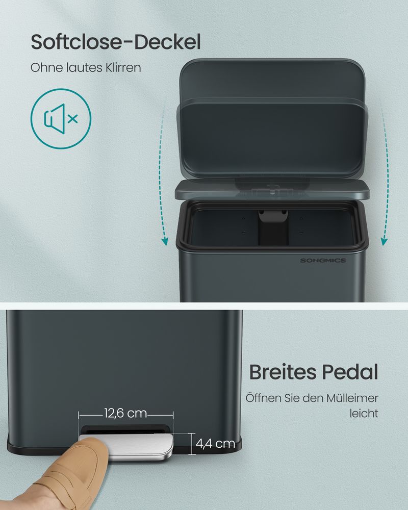 Pedaalemmer met Zachte Sluiting - 40 Liter - Afvalbak - De Vries Meubels