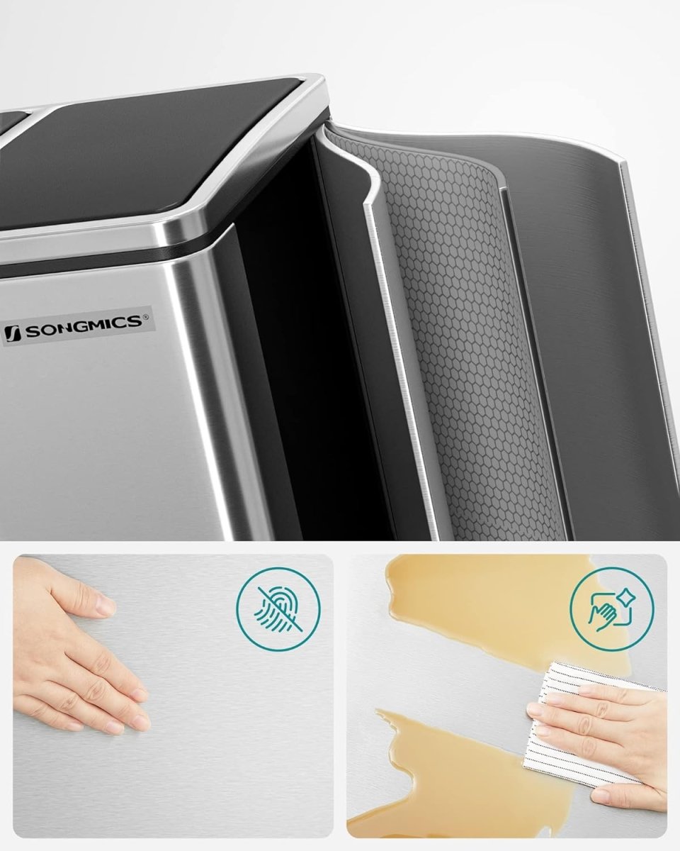 Prullenbak 54L - 3 Vaks Vuilnisbak - Pedaalemmer - Afvalbak 3 x 18L - De Vries Meubels