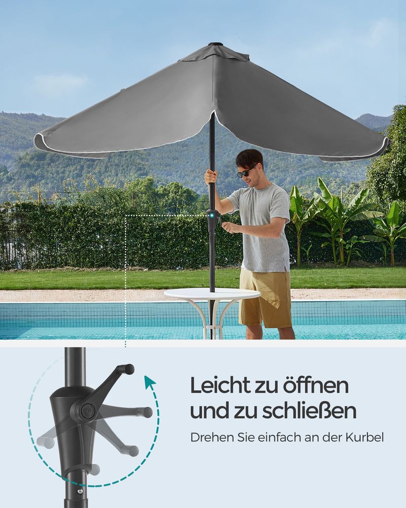 Rechthoekige Parasol - Balkon Parasol met Kantelfunctie - UV - bescherming - De Vries Meubels