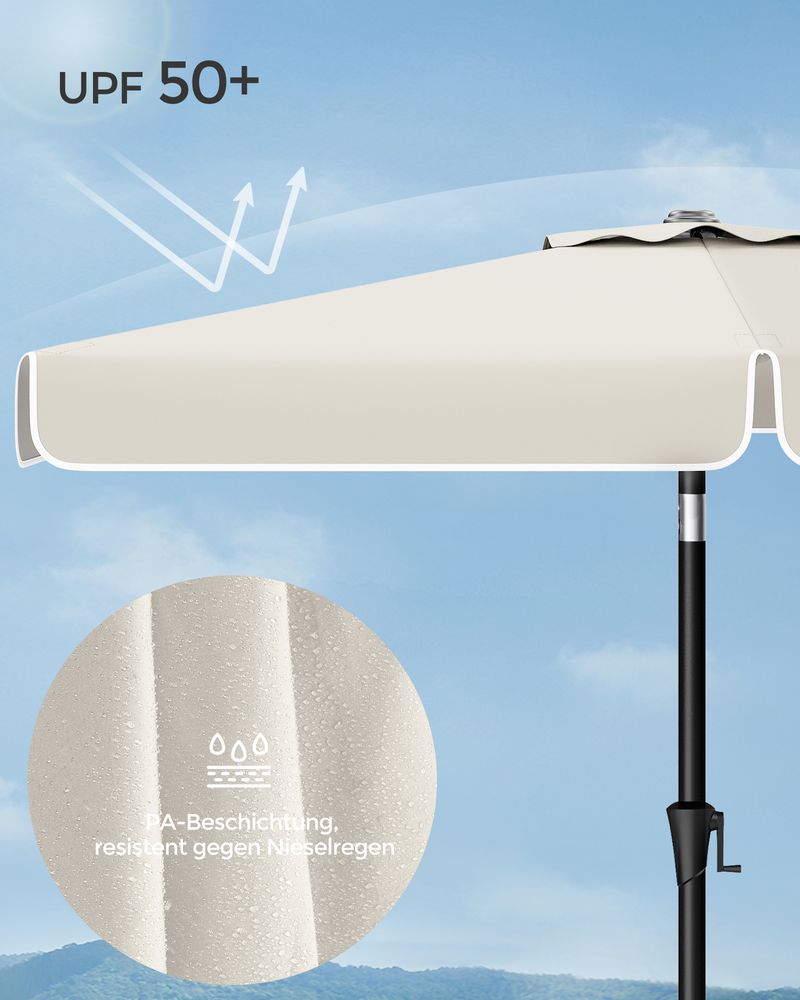 Rechthoekige Parasol - Balkon Parasol met Kantelfunctie - UV - bescherming - De Vries Meubels