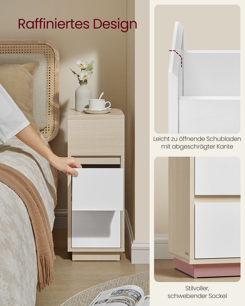 Smal Nachtkastje met Flexibel Open Vak - Bijzettafel - De Vries Meubels