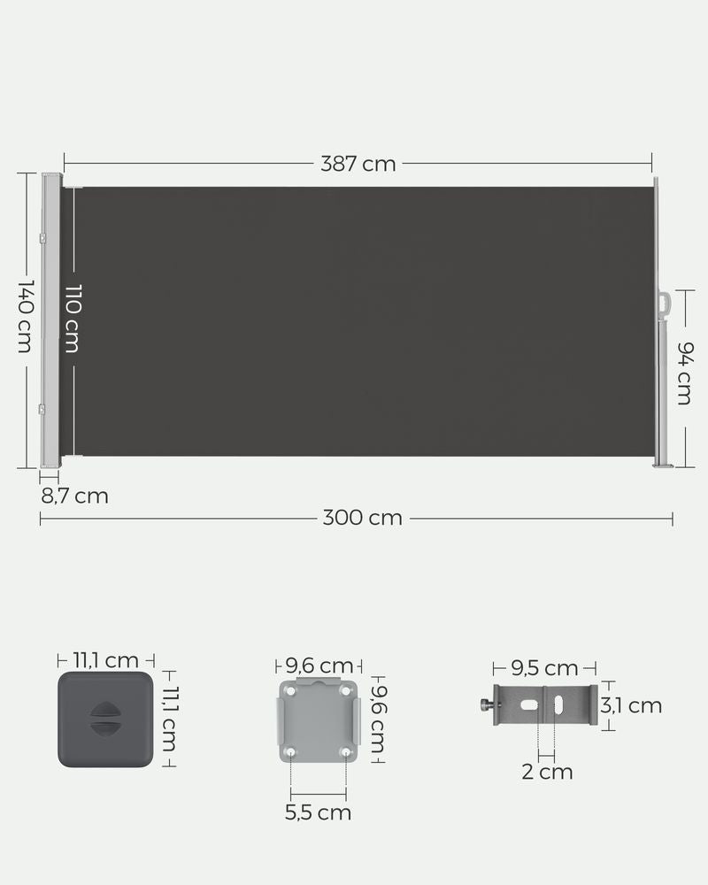 Tuinscherm 140 cm Hoog - Uitschuifbaar Balkonscherm - Zonnescherm - De Vries Meubels